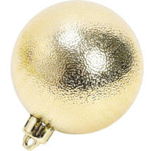 Gouden kerstbal met gestructureerd oppervlak en ophangoog.