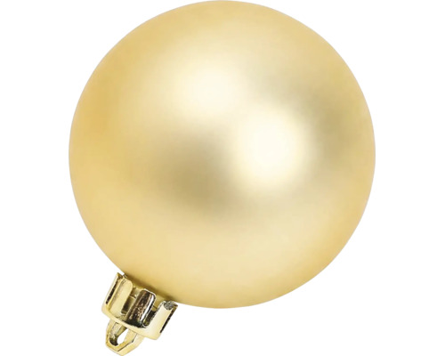 Goudkleurige matte kerstbal met ophanghaakje.
