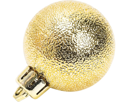 Gouden kerstbal met textuur en ophangoog.