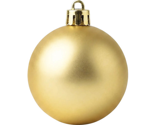 Goudkleurige matte kerstbal met ophangoog