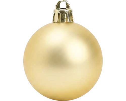 Gouden kerstbal met matte afwerking en ophangoog.