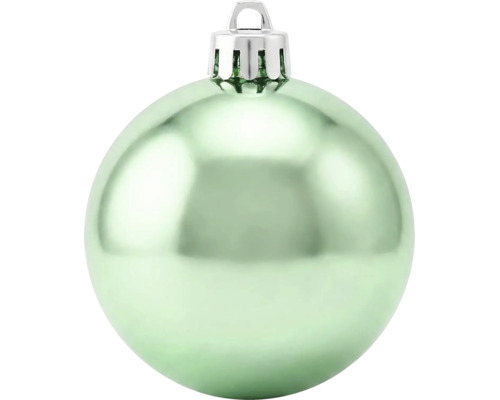 Glanzende groene kerstbal met zilveren ophangoog.