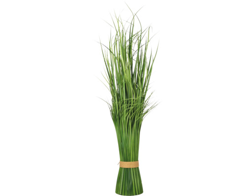 Kunstgrasbundel met groene sprieten, aan de onderkant samengebonden met een koord.