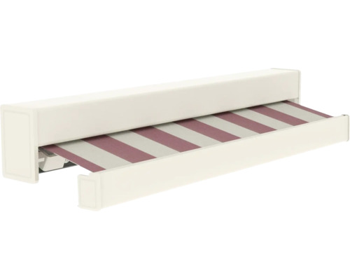 Gestreepte cassetteluifel met witte cassette.