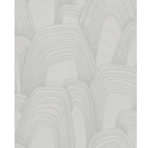 Vliesbehang met abstract patroon van overlappende bogen en gestructureerde lijnen.