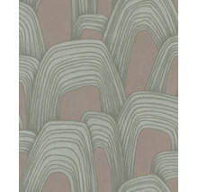 Vliesbehang met abstract patroon van overlappende boogvormige lijnen.