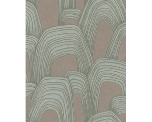 Vliesbehang met abstract patroon van overlappende boogvormige lijnen.