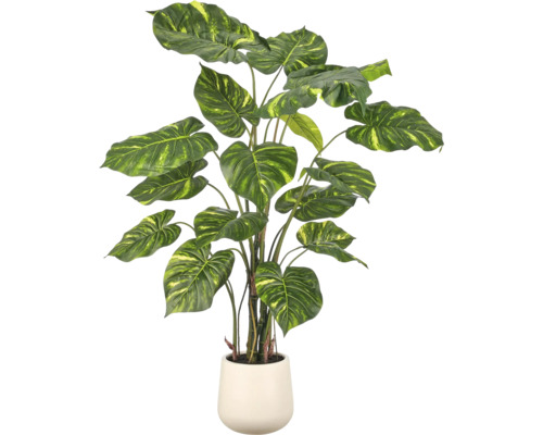 Kunstmatige Monstera plant in een ronde bloempot voor decoratie