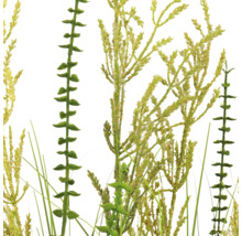 Kunstgrassen en plantstengels in diverse groentinten voor decoratieve doeleinden.