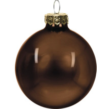 Glanzende bruine kerstbal met ophanglus.