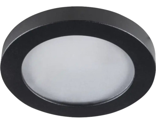 Ronde LED-inbouwspot met zwart frame en witte diffuser.
