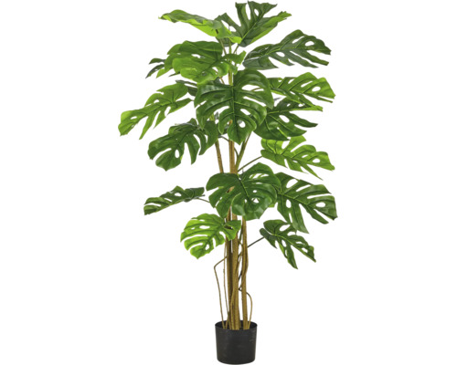 Kunstplant Monstera in pot, gatenplant met grote bladeren.