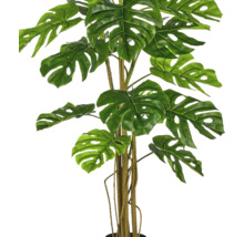 Kunstmatige Monstera deliciosa plant met karakteristieke geperforeerde bladeren en gestructureerde stam.