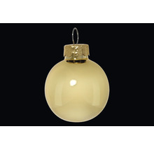 Glanzende gouden kerstbal van glas voor kerstdecoratie.