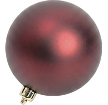 Donkerrode matte kerstbal met goudkleurig ophangoogje.