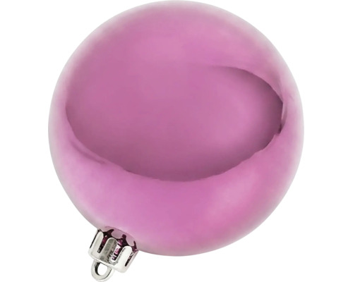 Kerstbal roze mat met ophangoog.
