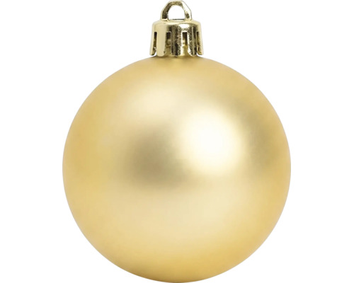 Gouden kerstbal, mat, met ophangoog.