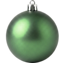 Matte groene kerstbal met zilveren ophangoog.