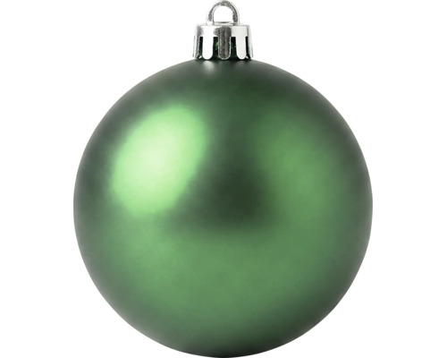 Matte groene kerstbal met zilveren ophangoog.