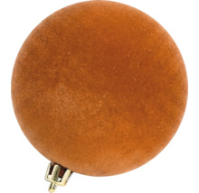 Kerstbal met fluwelen oppervlak in terracotta.