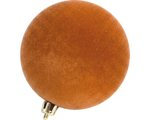 Kerstbal met fluwelen oppervlak in terracotta.