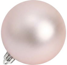 Matte, roze kerstbal met een zilverkleurige ophanging.