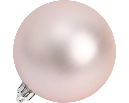 Matte, roze kerstbal met een zilverkleurige ophanging.