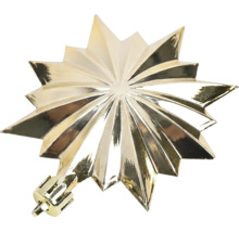 Gouden kerstster ornament met gevouwen driedimensionaal effect voor kerstdecoratie.