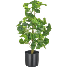Kunstmatige Ginkgo Biloba plant in zwarte pot met waaiervormige bladeren.