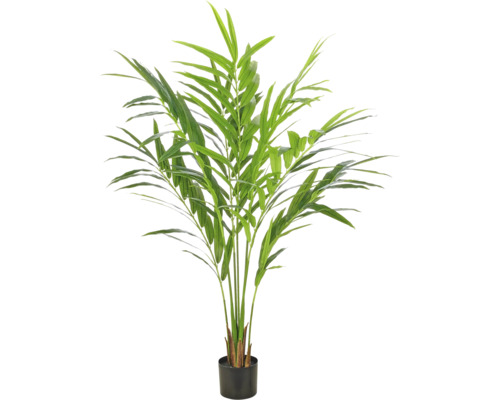 Kunstpalm in een zwarte pot, natuurgetrouwe kunstplant voor binnenshuis.