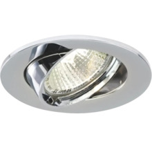 Kantelbare inbouwspot van metaal met ingebouwde 50 Watt lichtbron.