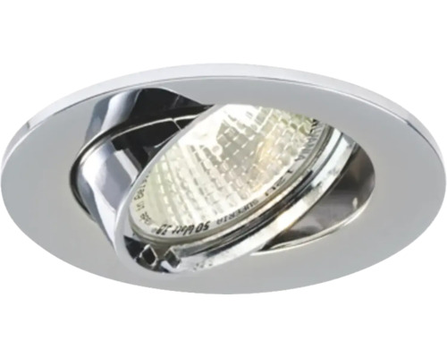 Kantelbare inbouwspot van metaal met ingebouwde 50 Watt lichtbron.