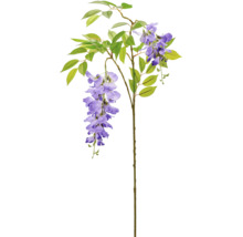 Kunsttak blauwe regen met paarse bloemen en groene bladeren.