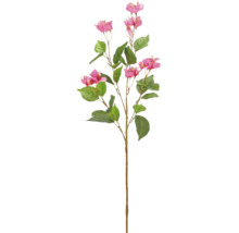 Kunstmatige Bougainvillea-tak met roze bloemen en groene bladeren.