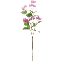 Kunstmatige Bougainvillea tak met groene bladeren en paarse bloemen.