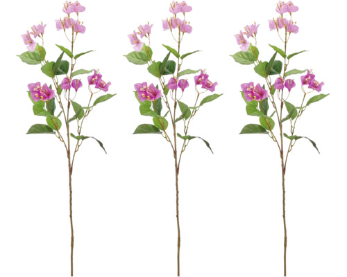 Kunstmatige Bougainvillea-tak met groene bladeren en roze bloemen voor decoratie.