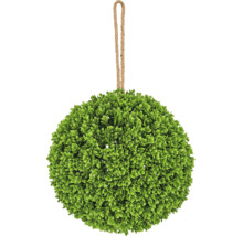 Kunstmatige buxusbol met jute touw om op te hangen.