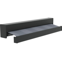 Cassettescherm in antraciet met grijs doek, zonwering voor terras en balkon.