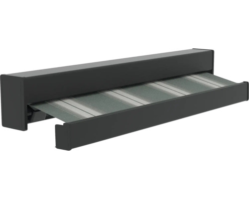 Cassettescherm met gestreepte stof van polyester, antraciet.
