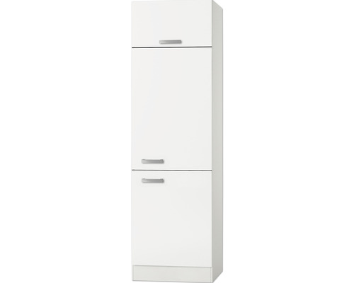 OPTIFIT Koelombouwkast tbv 88 cm inbouwkoelkast Oslo214 wit 60x57,1x206,8 cm Witte hoge kast met twee deuren en handgrepen