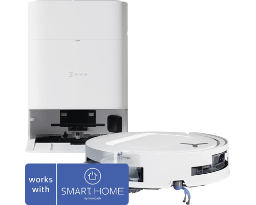 Ecovacs robotstofzuiger met afzuigstation, Ecovacs Logo, compatibel met SMART HOME by hornbach.