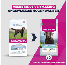 Eukanuba hondenvoer Weight Control voor volwassen grote honden in vernieuwde, recyclebare verpakking.