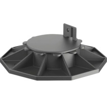 Terrasdrager van kunststof voor terras-onderbouw met brede voet en aanslag.