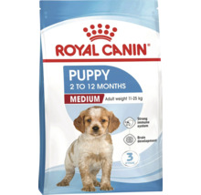 Royal Canin hondenvoer Puppy Medium voor puppy's van 2 tot 12 maanden, voor een volwassen gewicht van 11 tot 25 kilogram.