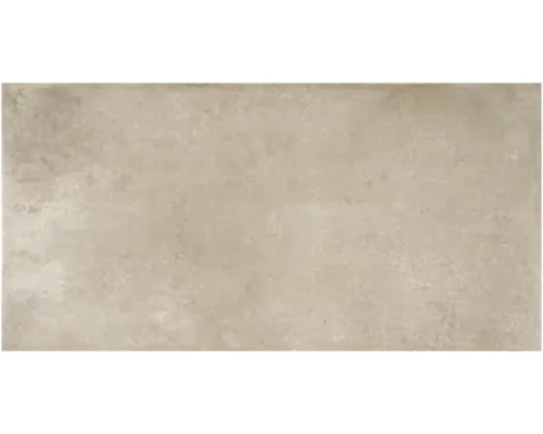 Rechthoekige porseleinen tegel met betonlook en een mat, gestructureerd oppervlak.