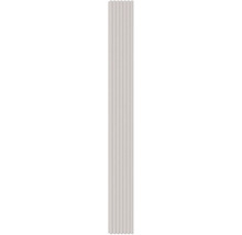 Smal wandpaneel in lichtgrijs met verticale lattenstructuur voor wandbekleding.