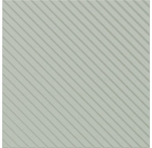 Groene vierkante tegel met diagonaal ribbelpatroon en gestructureerd oppervlak.