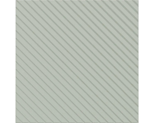 Groene vierkante tegel met diagonaal ribbelpatroon en gestructureerd oppervlak.