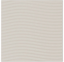 Wandtegel in beige met horizontaal golfpatroon.