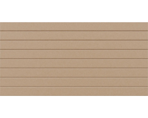 Wandpaneel met horizontale groeven van houtmateriaal voor binnenshuis.
